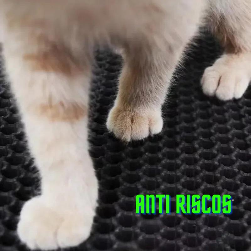 Tapete Antiderrapante para Areia de Gatos com Camada Dupla