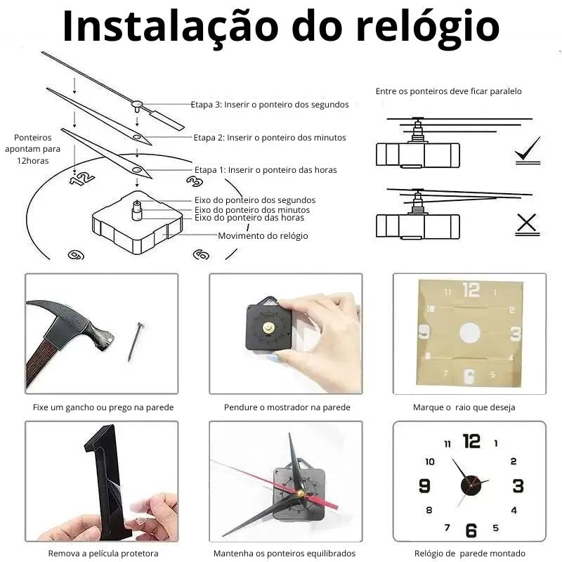 Relógio de Parede Minimalista