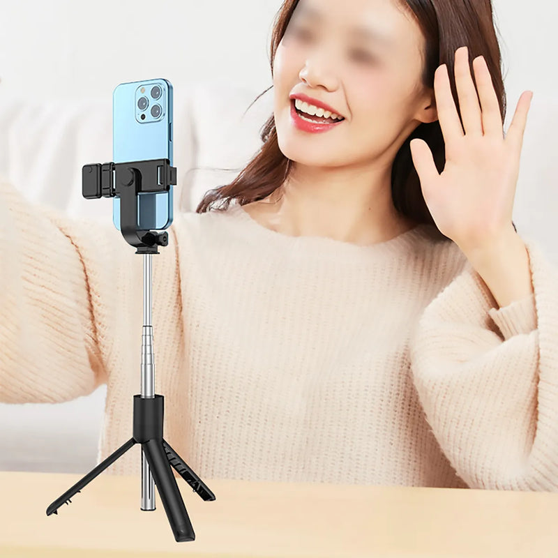 Pau de Selfie com Controle remoto Bluetooth e Mini Tripé Retrátil