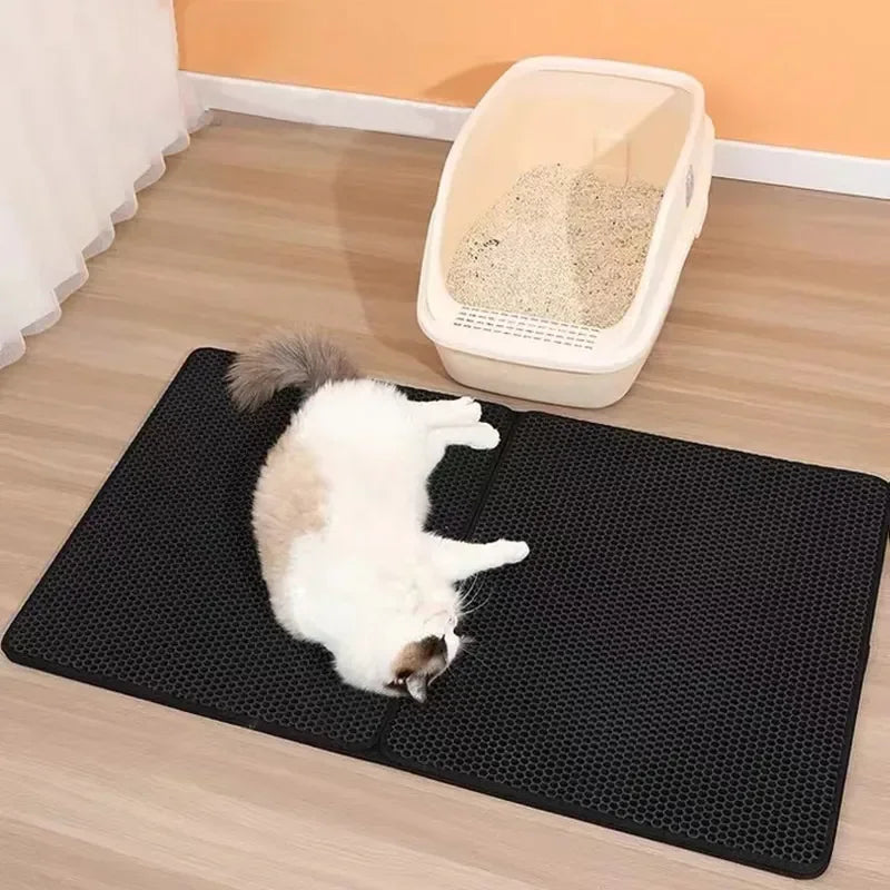 Tapete Antiderrapante para Areia de Gatos com Camada Dupla
