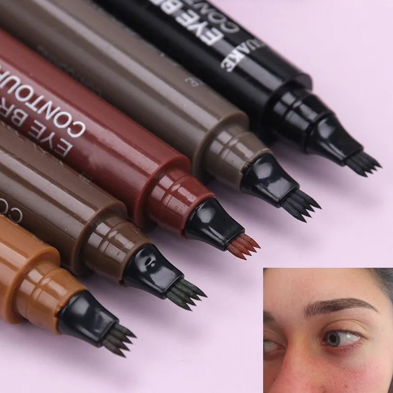 Lápis Sobrancelha Impermeável 4-Fork