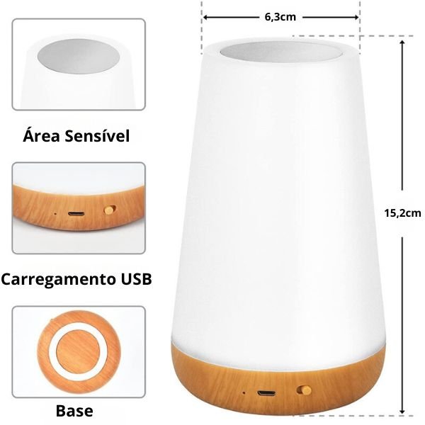 Luz de Cabeceira RGB com Controle Remoto e Touch