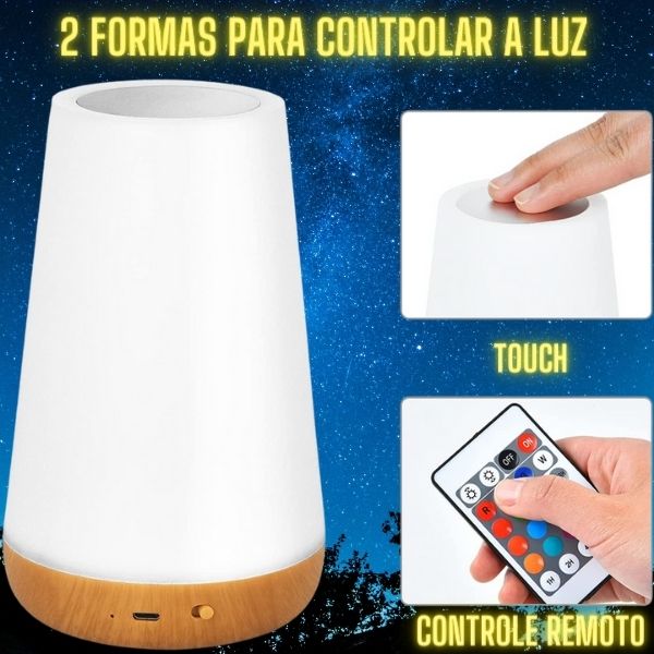 Luz de Cabeceira RGB com Controle Remoto e Touch