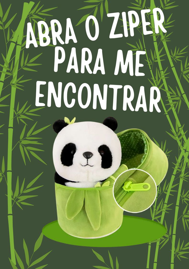 Pelúcia Panda no Bambu Kawaii