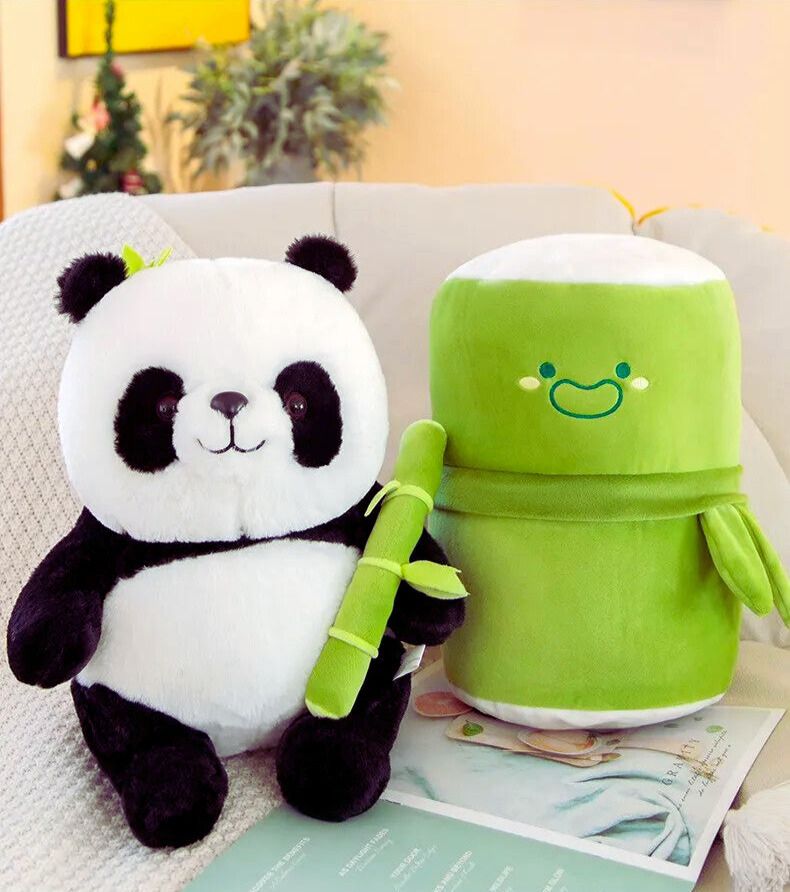 Pelúcia Panda no Bambu Kawaii